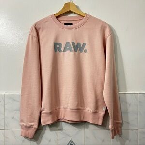 G-Star Raw Sweatshirt Women’s Blush Pink Pullover Oversized Streetwear Small